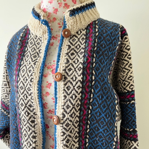 Boho Wool Cardigan Sweater